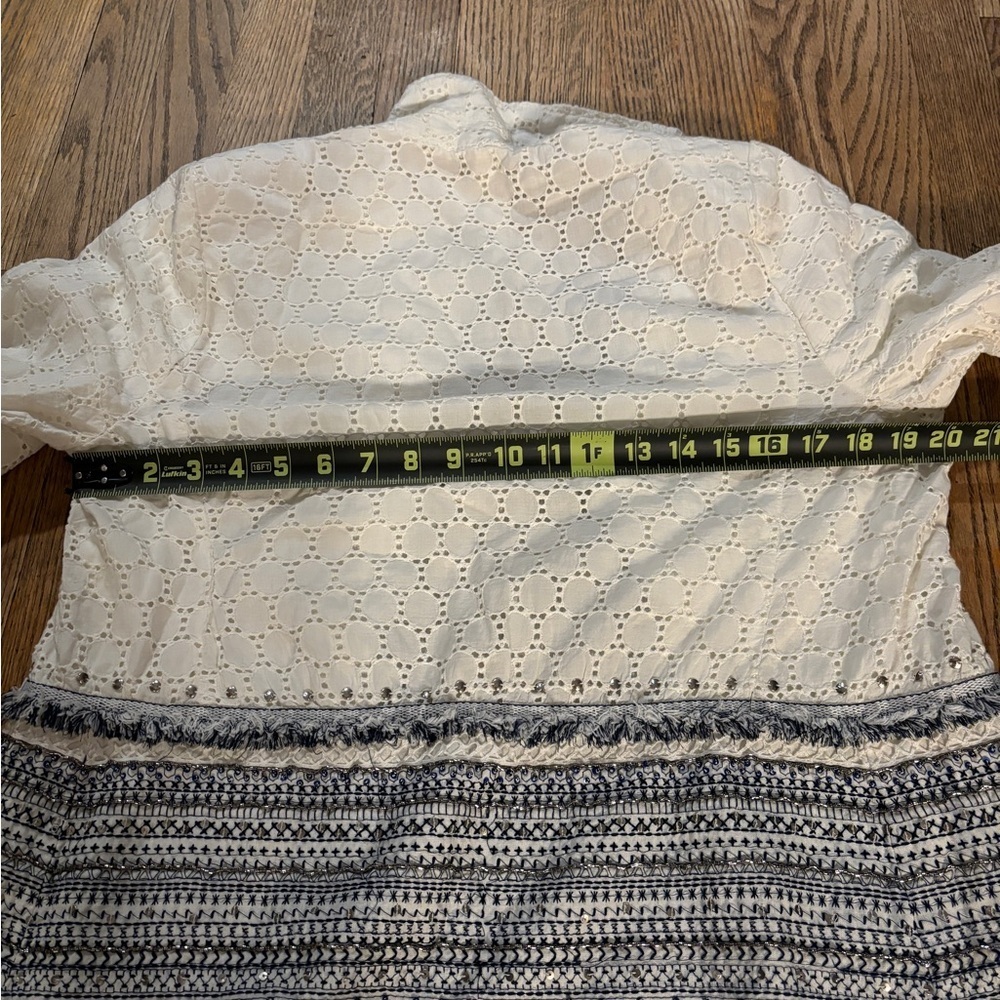 Chico’s Eyelet Topper With Embellished Trim - Picture 6 of 9